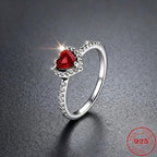 925 Sterling Silver Heart Moissanite Ring