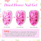 LILYCUTE 8ml Pink Dried Flower Gel Nail Polish Natural Flower Fairy Nail Art Gel Soak Off UV LED Painting Varnish For Nails DIY