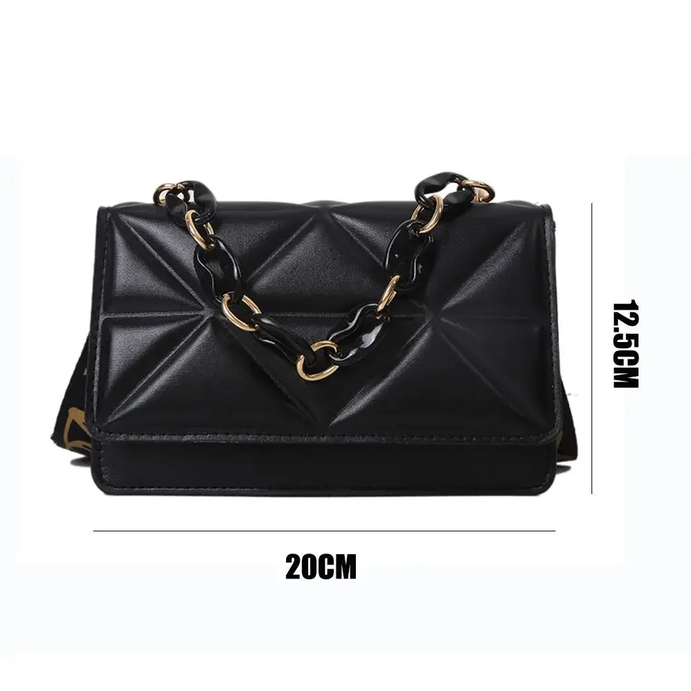 PU Leather Crossbody Clutch Flap Bag