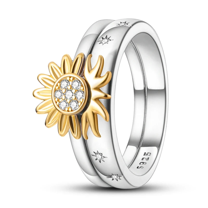 925 Sterling Silver Flower Rings