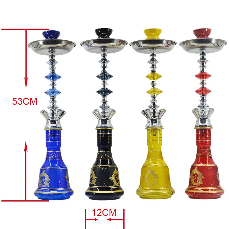 Shisha Full Set 4 Hoses With Ceramic Sheesha Bowl Hookah Metal Charcoal Tongs Chicha Narguile Smoke Accessories