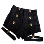 High Waist Bandage Hollow Out Shorts