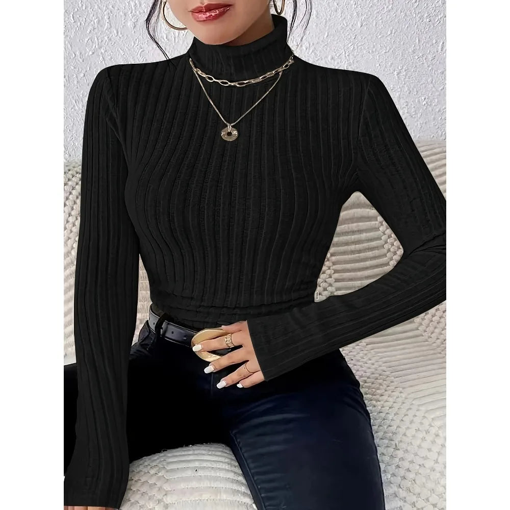 Ribbed Knit Turtleneck