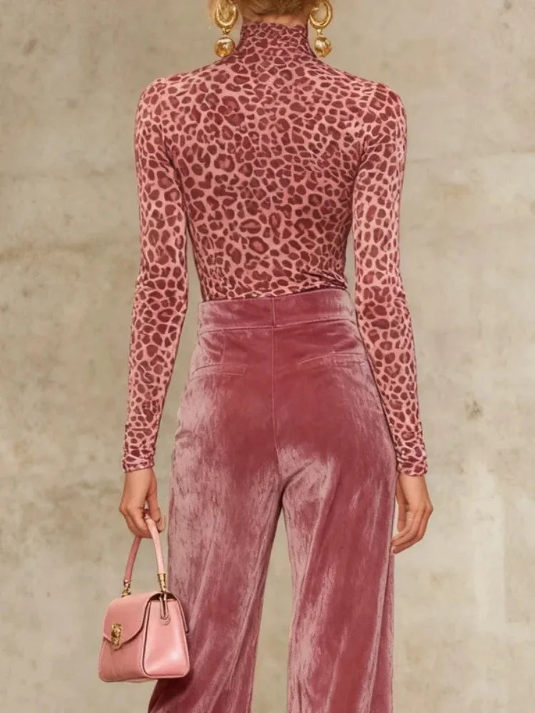 Leopard Print Turtleneck