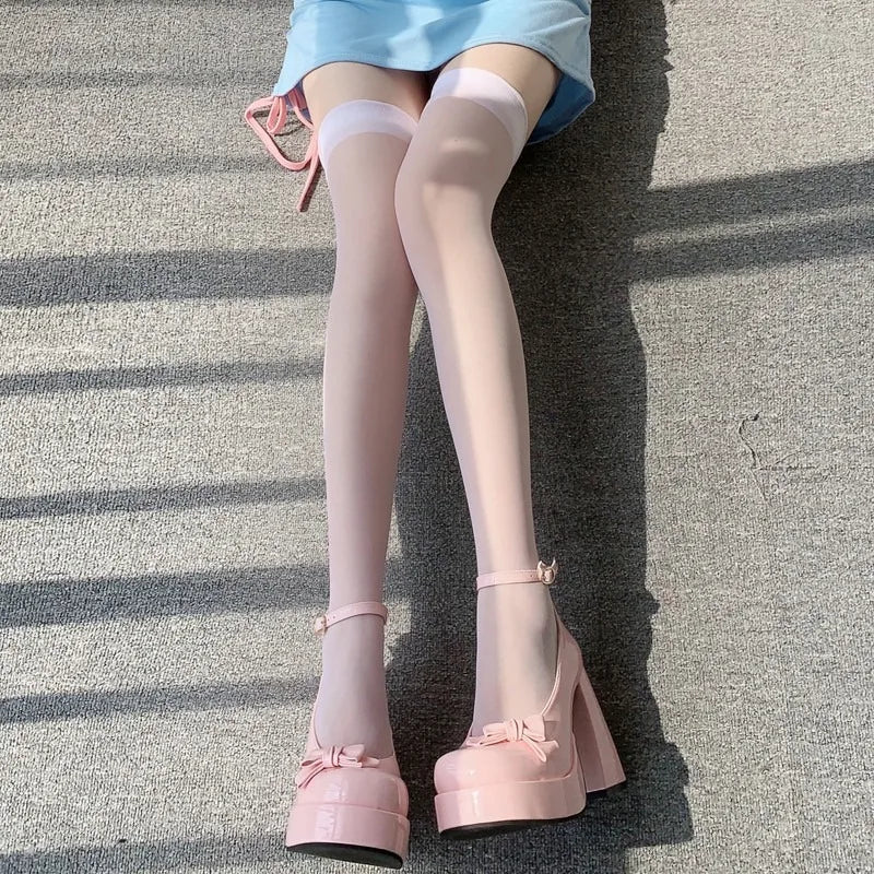 Lace Transparent Thigh High Socks