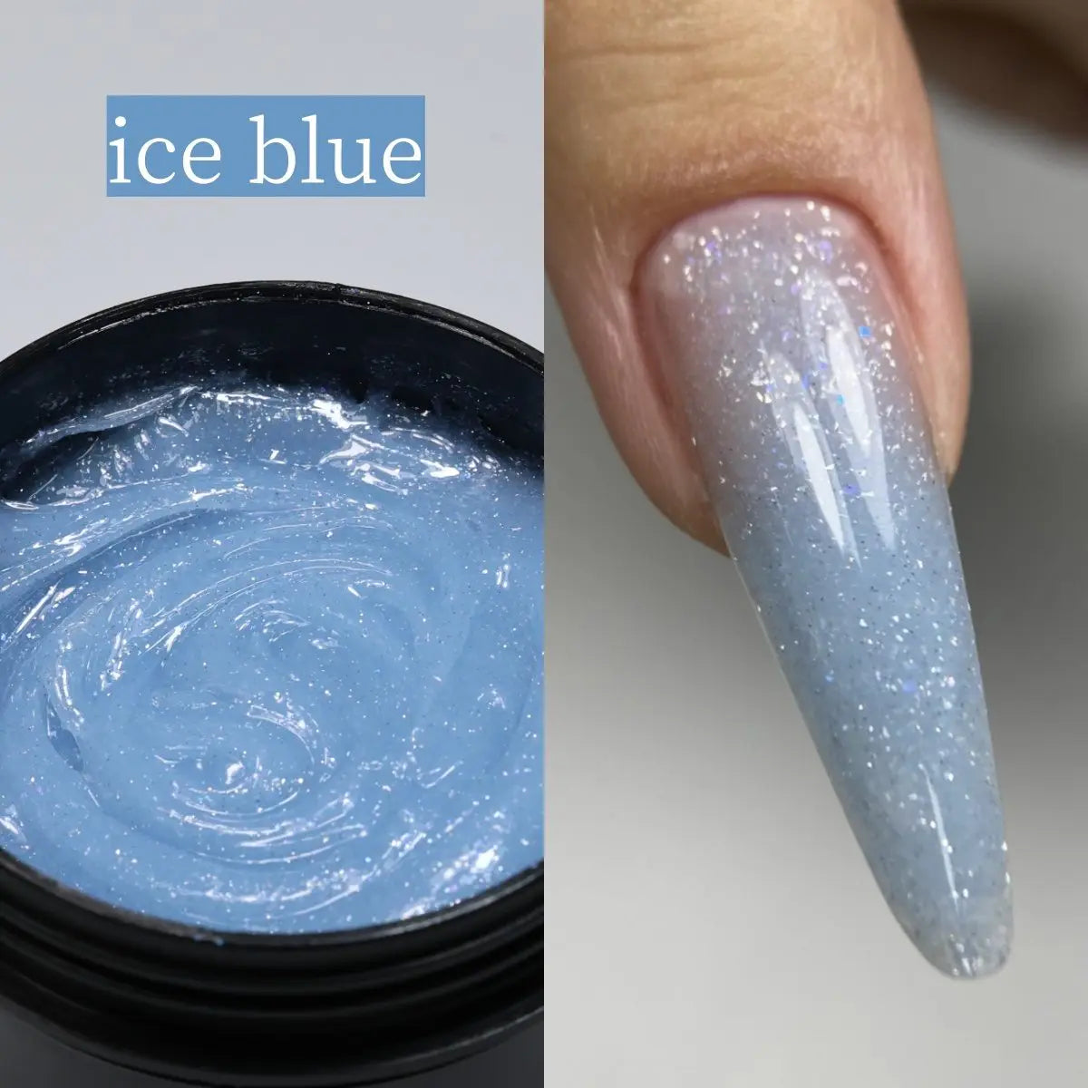MSHARE 150ml Ice Blue Jelly Gel Builder Nail Extension Gel Tpo Hema Free Gel Nail Construction Cream Medium Shimmer UV Led Gel