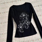 Long Sleeved Printed Tee