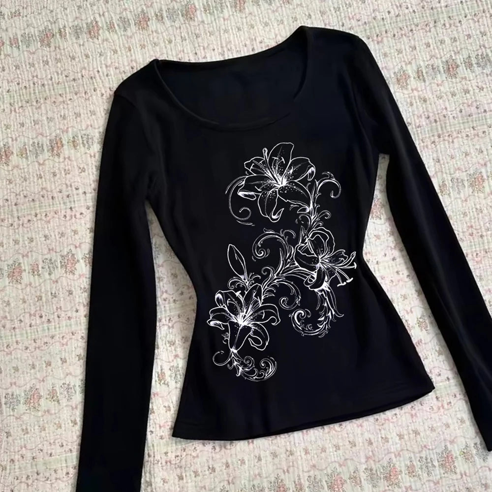 Long Sleeved Printed Tee
