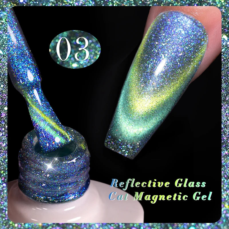 BORN PRETTY 10ml Water Light Cat Magnetic Gel Nail Polish Shining Super Sliver-light Holographics Soak Off UV Gel Varnish