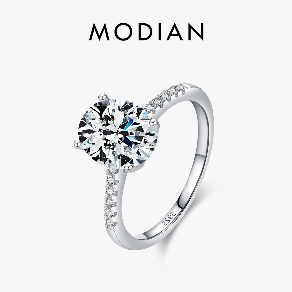 925 Sterling Silver Oval Cut Zircon Ring