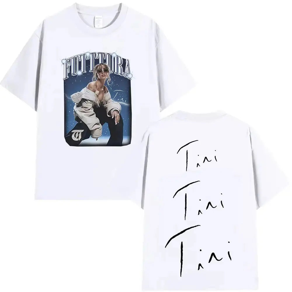 Hip Pop Tees Singer TINI STOESSEL Futtura Tour New Album Graphic T-shirts Fashion Harajuku Short Sleeve Cotton Casual Streetwear
