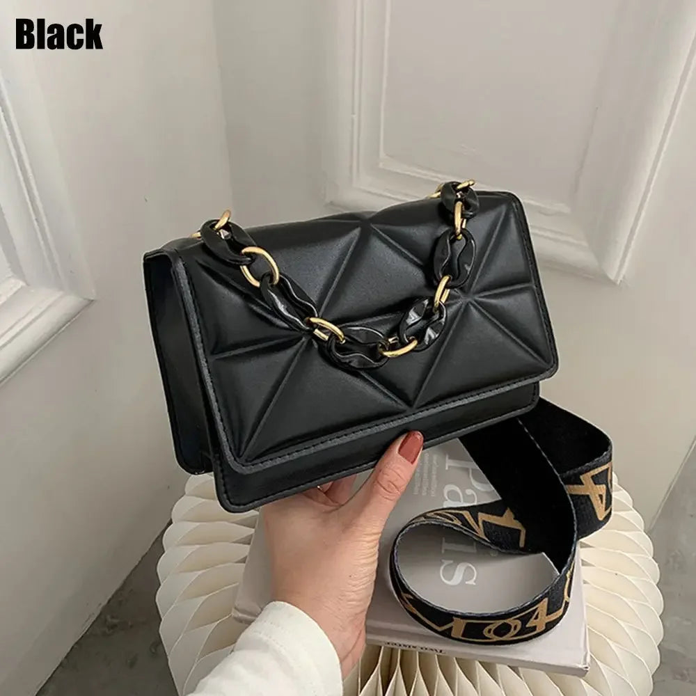 PU Leather Crossbody Clutch Flap Bag