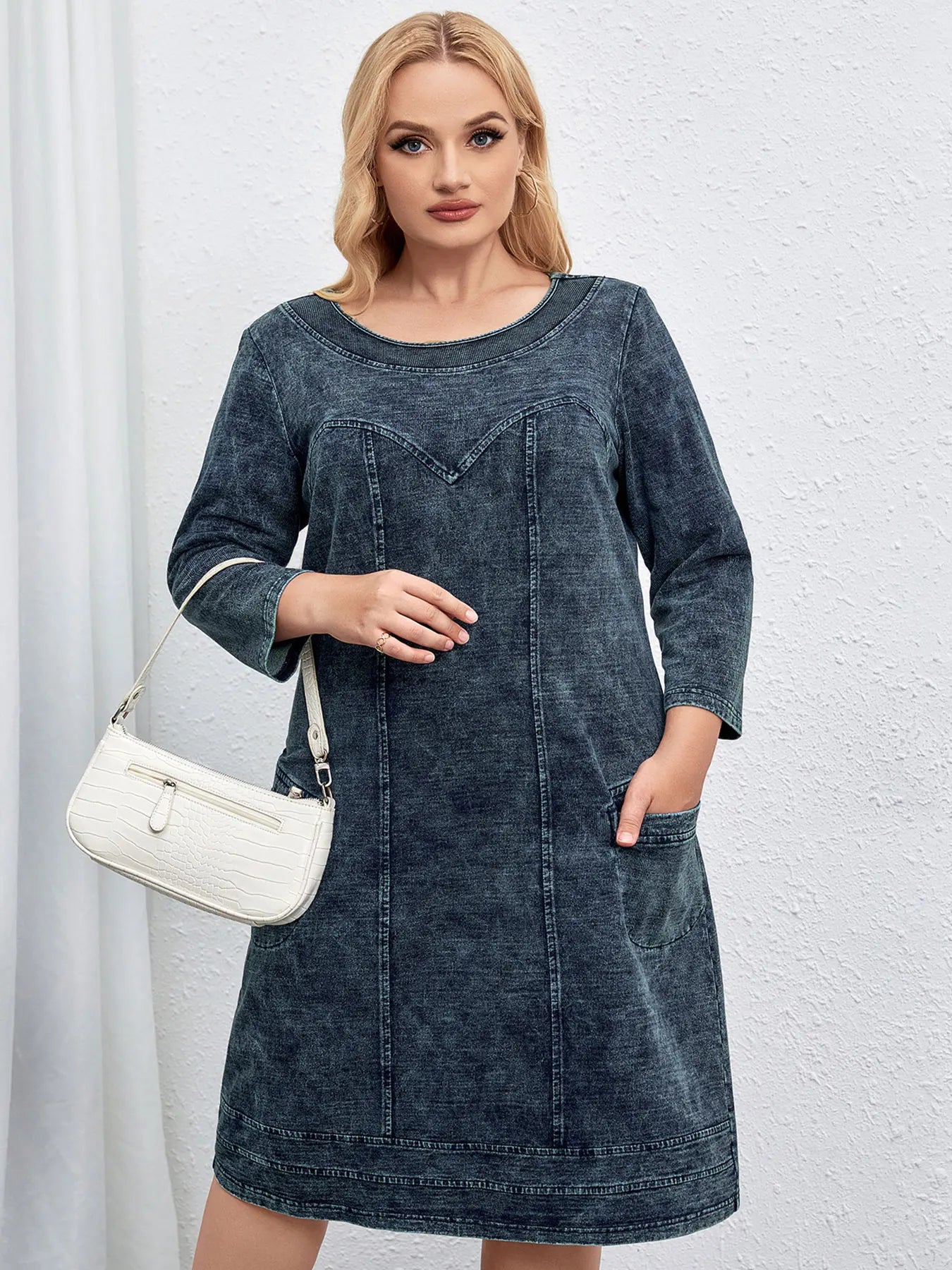 Knitted Denim Dress