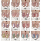 MIANEL 1-16PCS Light Smoke Magnet Cat Eye Gel Nail Polish 2025 New Glass Bead Nude Pink Nail Glue Pink Nails Blue Nails Nail Art
