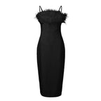 Feather Long Dress