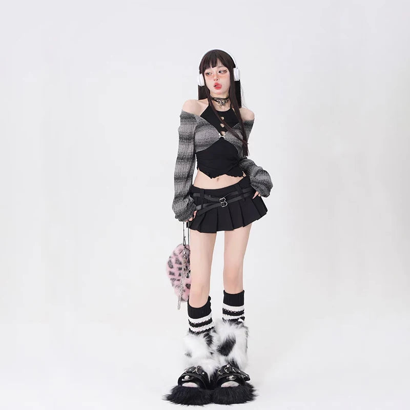 Crop Top + Short Skirt Set
