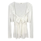 Sweetheart Bow Peplum Camisole & Bolero Cardigan Set