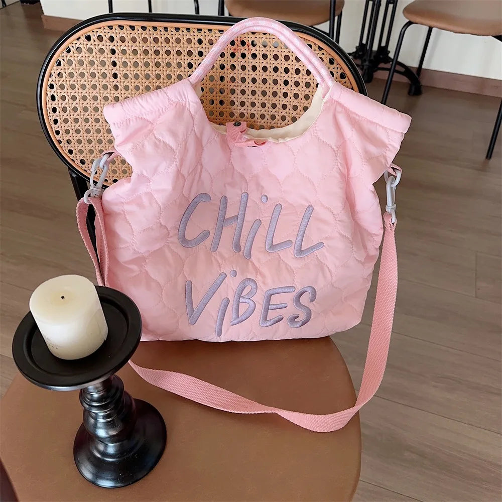 Chill Vibes Puffer Tote Bag