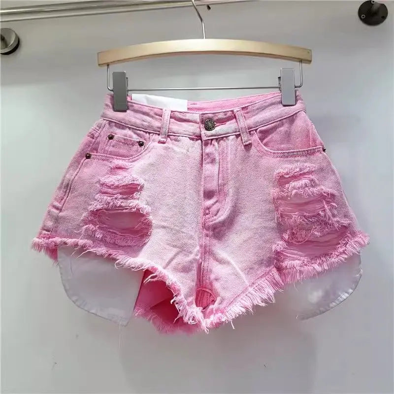 Distresed Denim Shorts