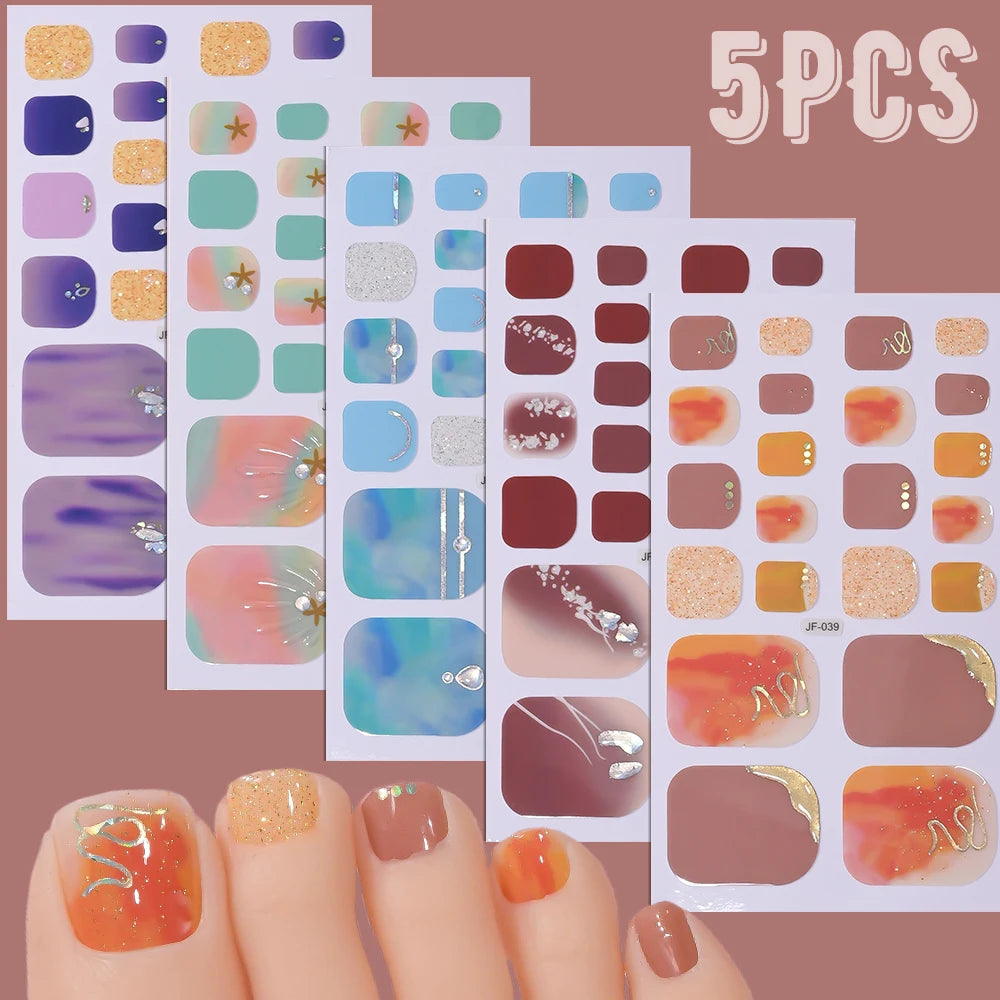 1 set 110 tips Shine Glitter Toenail Stickers