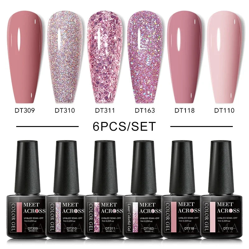 6Pcs Gel Nail Polish Set