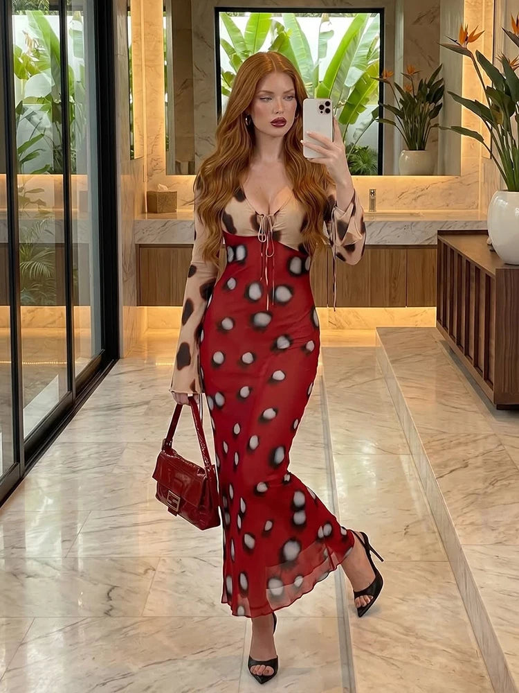 Slip Polka Dot Maxi Dress