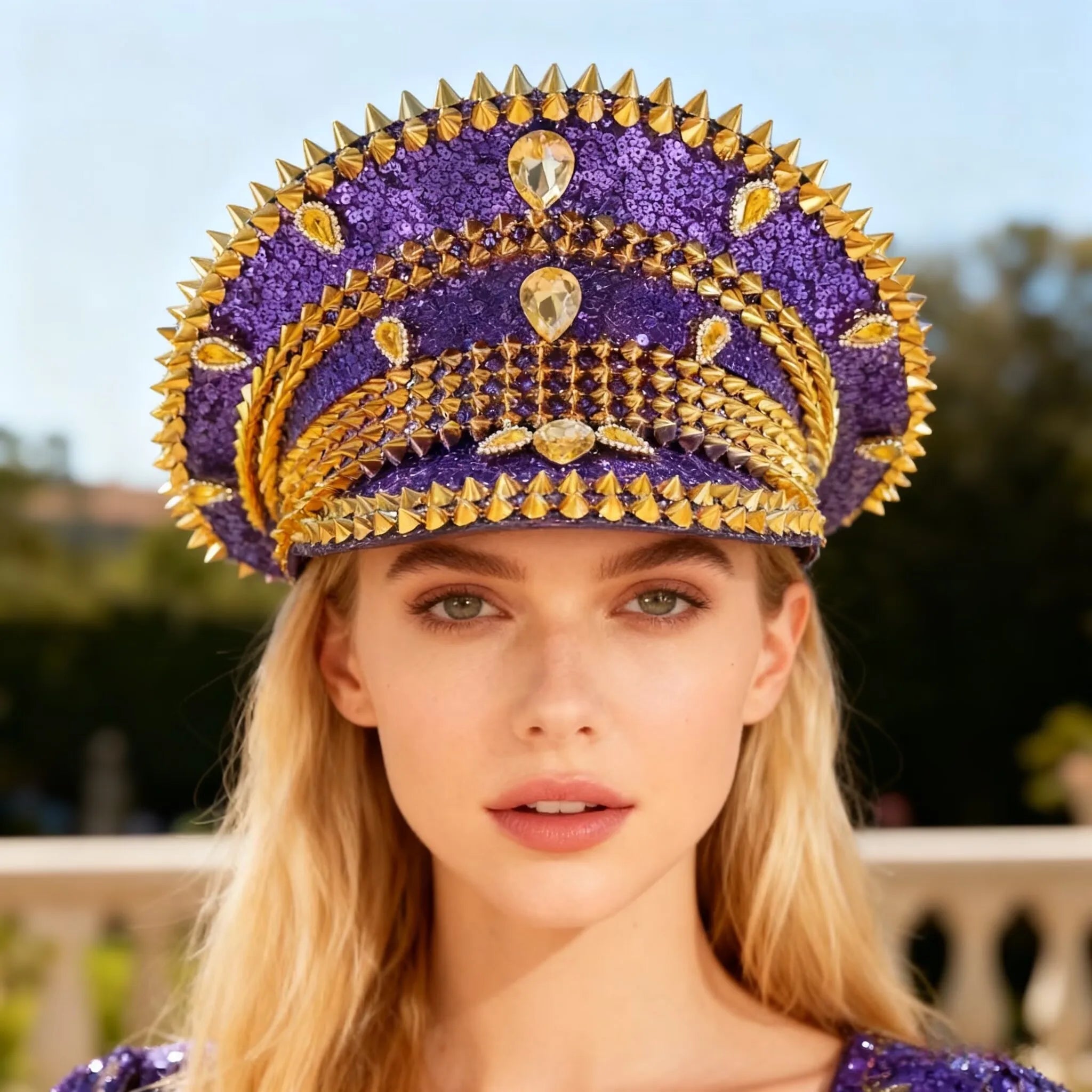 Steampunk Rhinestone Captain Hat