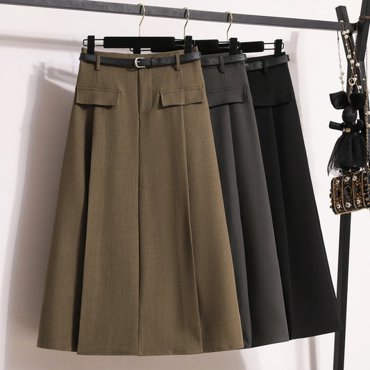 Solid Simple Casual Chic Skirt