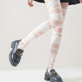 Bandage Silk Thigh Knee Socks