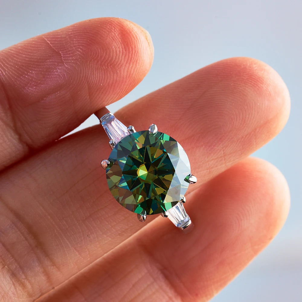 Round 5 Carat Moissanite Diamond Ring