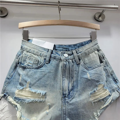 Distressed Denim Shorts