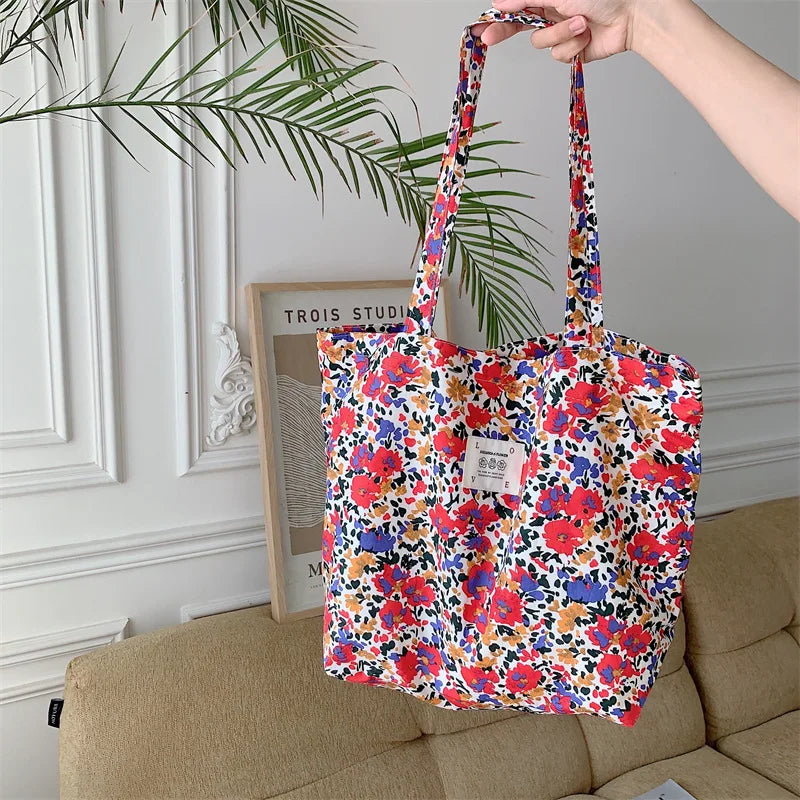 Floral Canvas Tote Bag