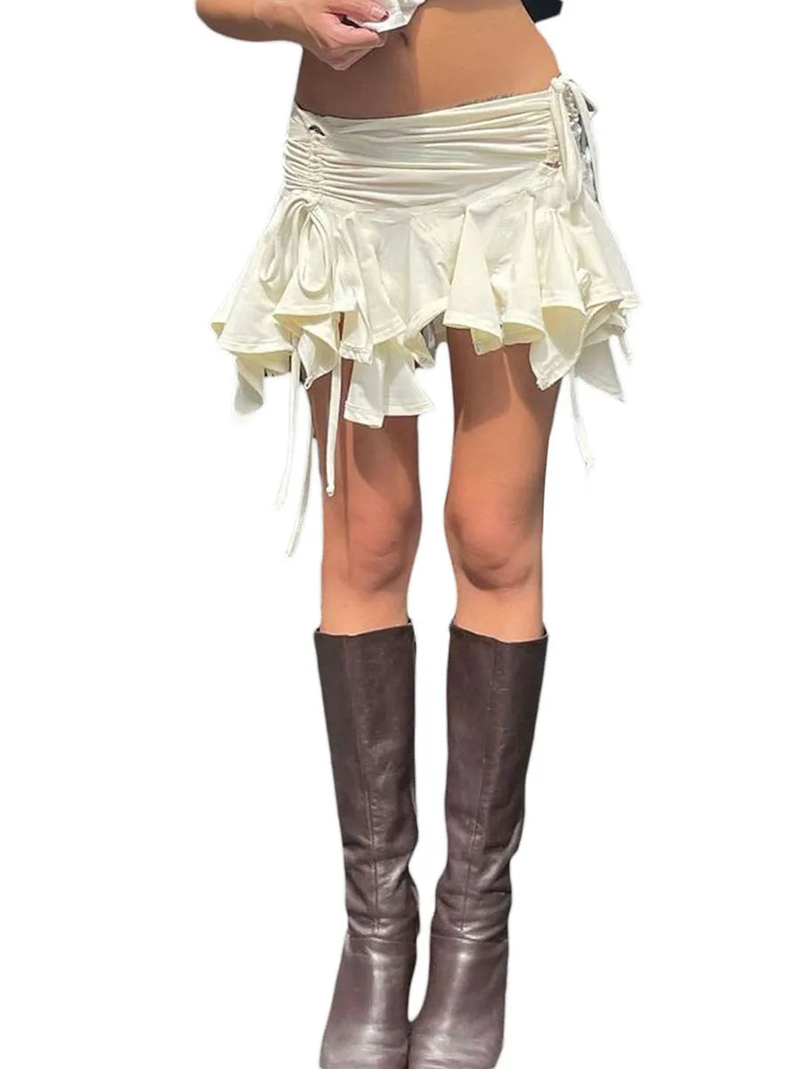Solid Color Irregular Skirt