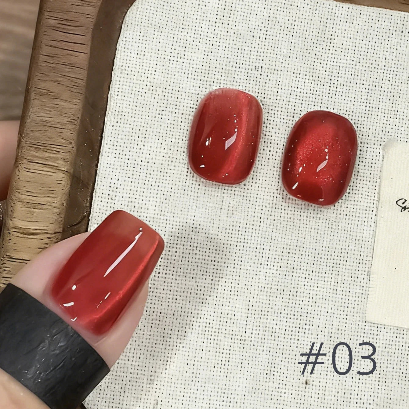 10ML 1-8PCS Red Cat Eye Nail Polish Red Nails 2026 New Cherry Wine Deep Red Glass Bead Magnet Cat Eye Spear Crystal Gel
