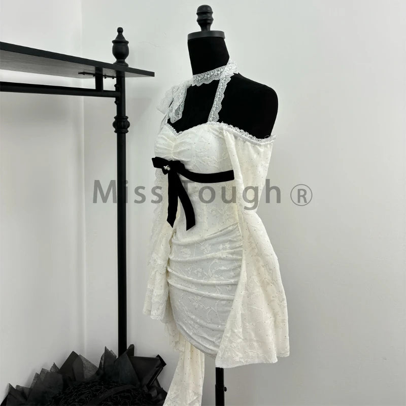 Lace Halter Mini Dress