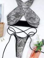 Pautakii Snake Skin Mini Micro Thong Bikini