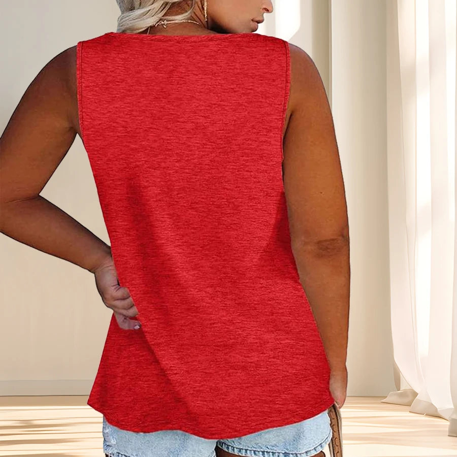 Casual Tank Top with Button Detail