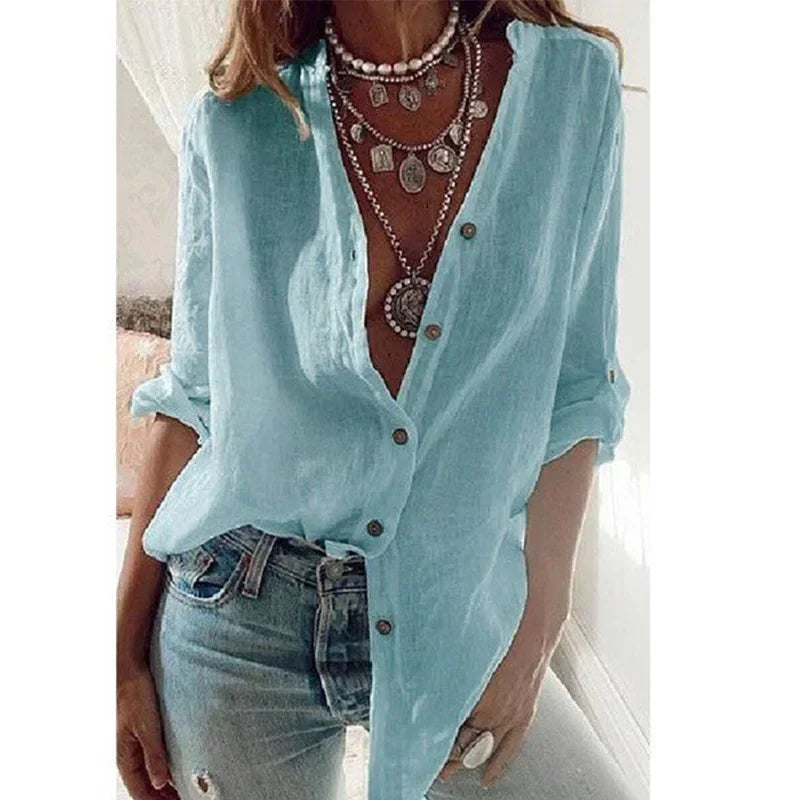 V-Neck Long Sleeve Shirt