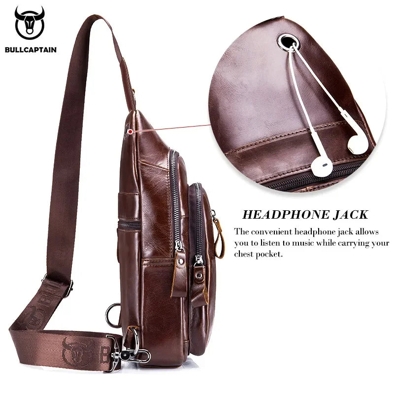 Genuine Leather Casual Crossbody Bag
