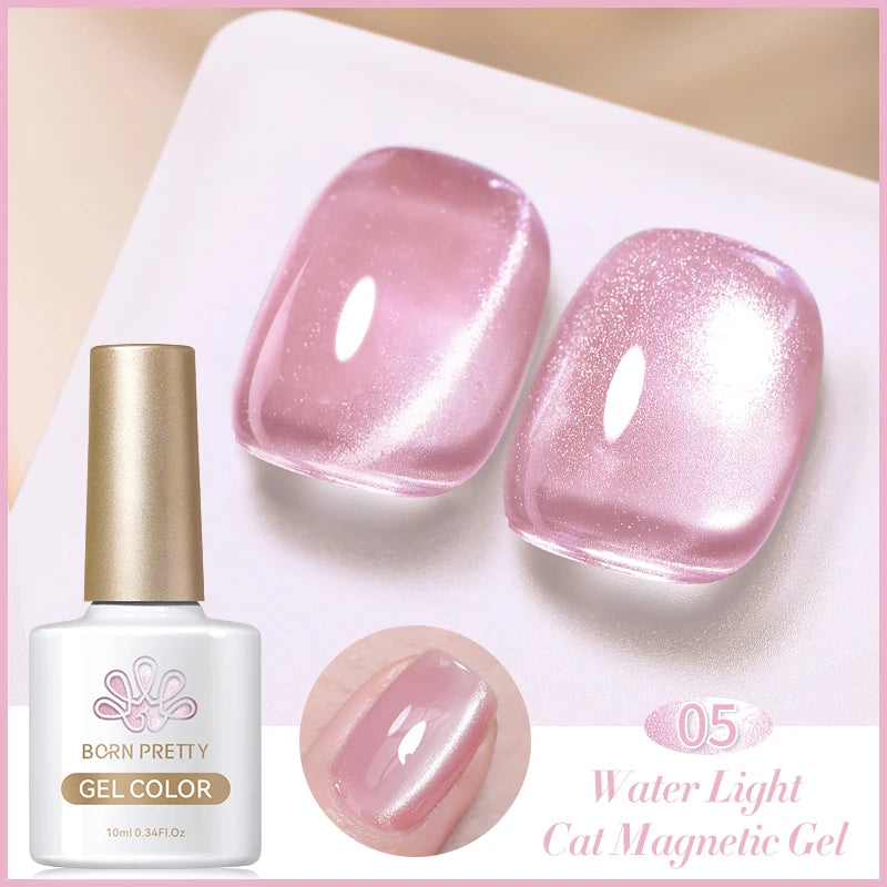 BORN PRETTY 10ml Water Light Cat Magnetic Gel Nail Polish Shining Super Sliver-light Holographics Soak Off UV Gel Varnish
