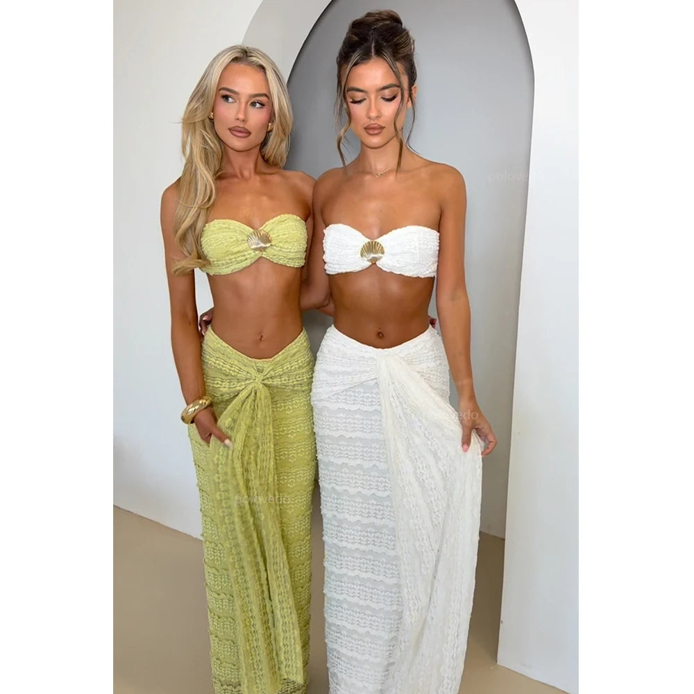 Long Dress Cover Up Bikini Set