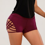 High-Waisted Criss-Cross Cutout Training Shorts