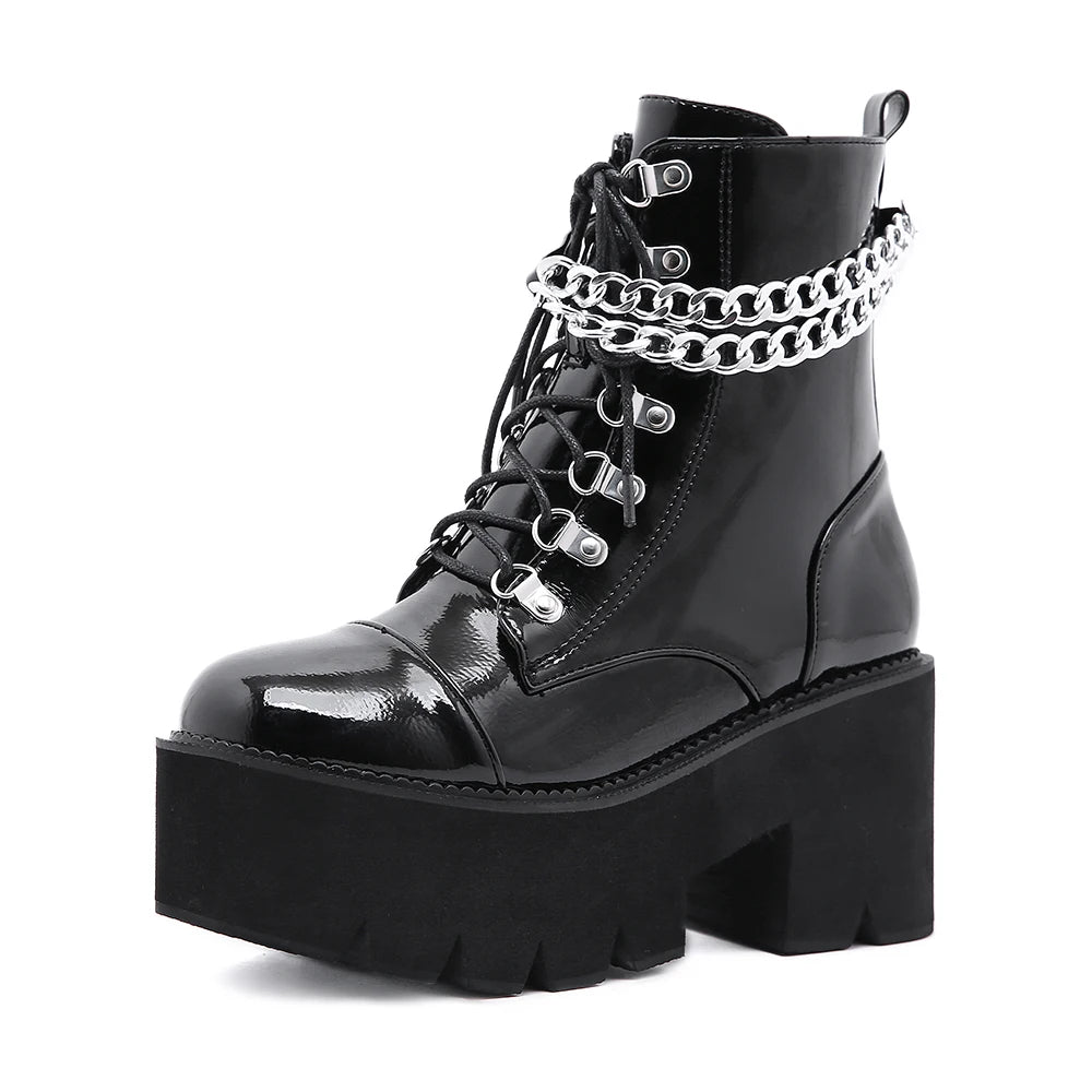 Gdgydh Chunky Heel Platform Boots