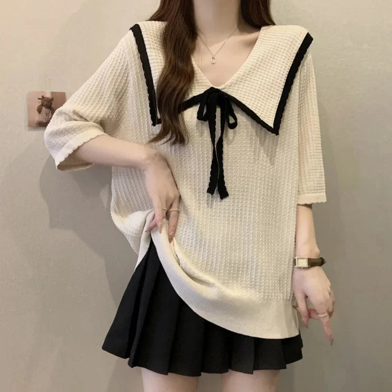 Knitted Short Sleeve T-Shirt