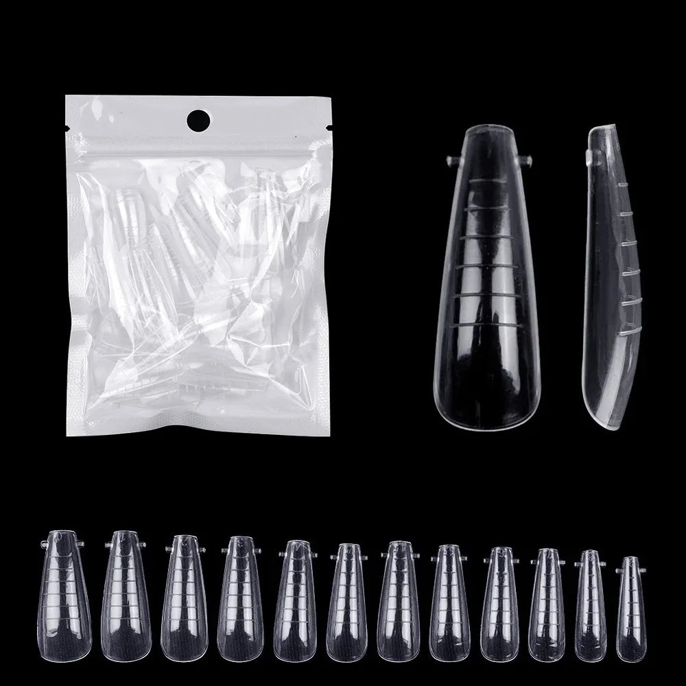 Fake Nail Forms Tips UV Gel For Extension Building Gel Polish Fake Artificial Tool 60pcs