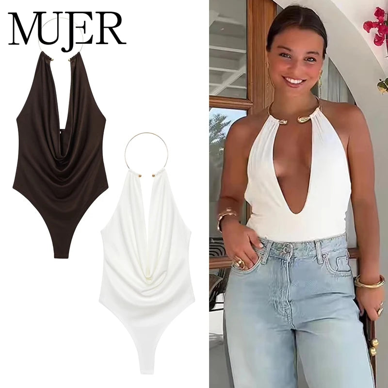 Sculpted Neckline Bodysuit