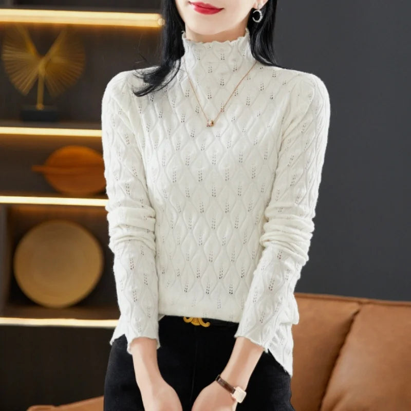 Long Sleeve Turtleneck Knitted Top