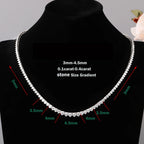 3-Claw Setting Full Moissanite Tennis Necklace
