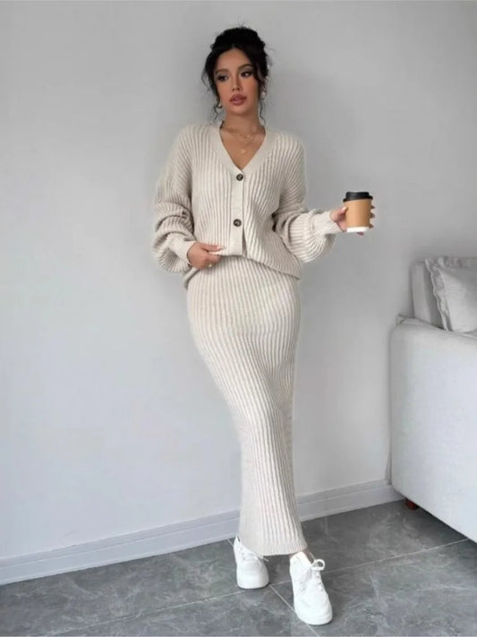 Loose Cardigan Two-Piece Set