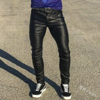 Elastic Low Waist PU Leather Pants